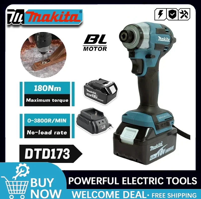 マキタ-dtd173-ブラシレスインパクトドライバー充電式ドライバードリルコードレス電動工具-18v-bl-モーターツール