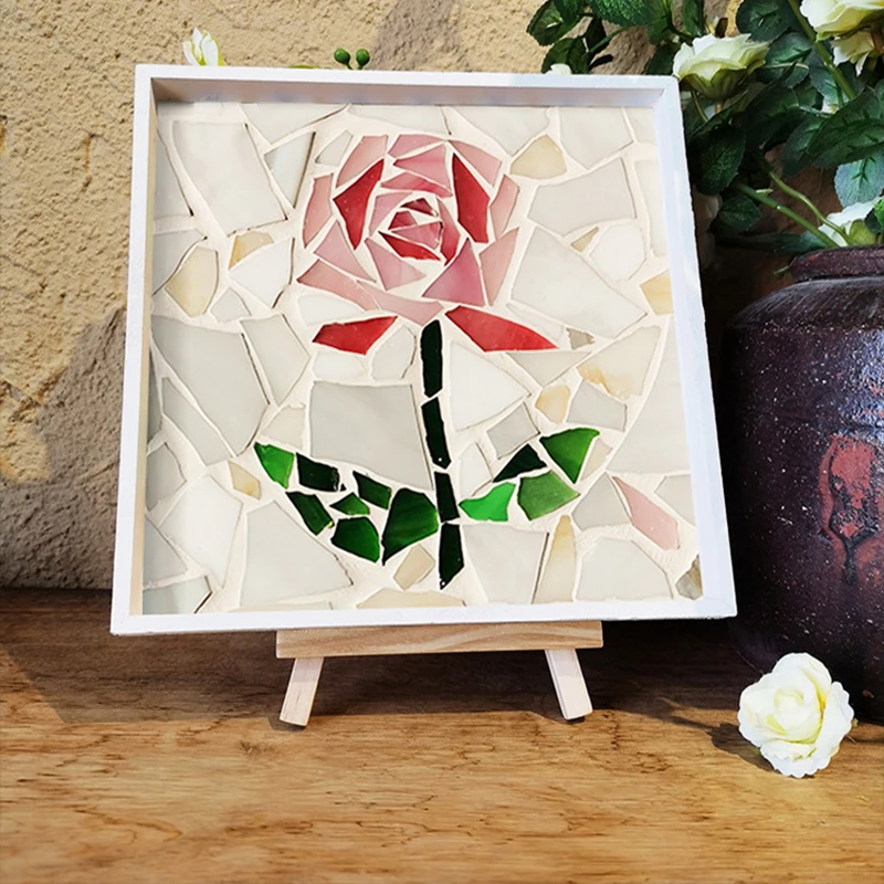 Transparent Stained Glass Fragments Diy Crystal Stones Crafts Painting Making Square Glitter Mosaic Tiles Handmade Mirror Decor
