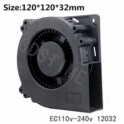New 12cm fan AC 110v 120v 220v 120mm 120*32mm high air volume centrifugal turbo blower