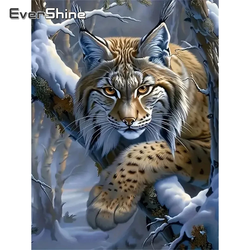 Evershine Neue Ankunft Diamant Mosaik Katze Tier DIY Voll Platz Runde Diamant Malerei Winter Stickerei Handgemachte Hobby