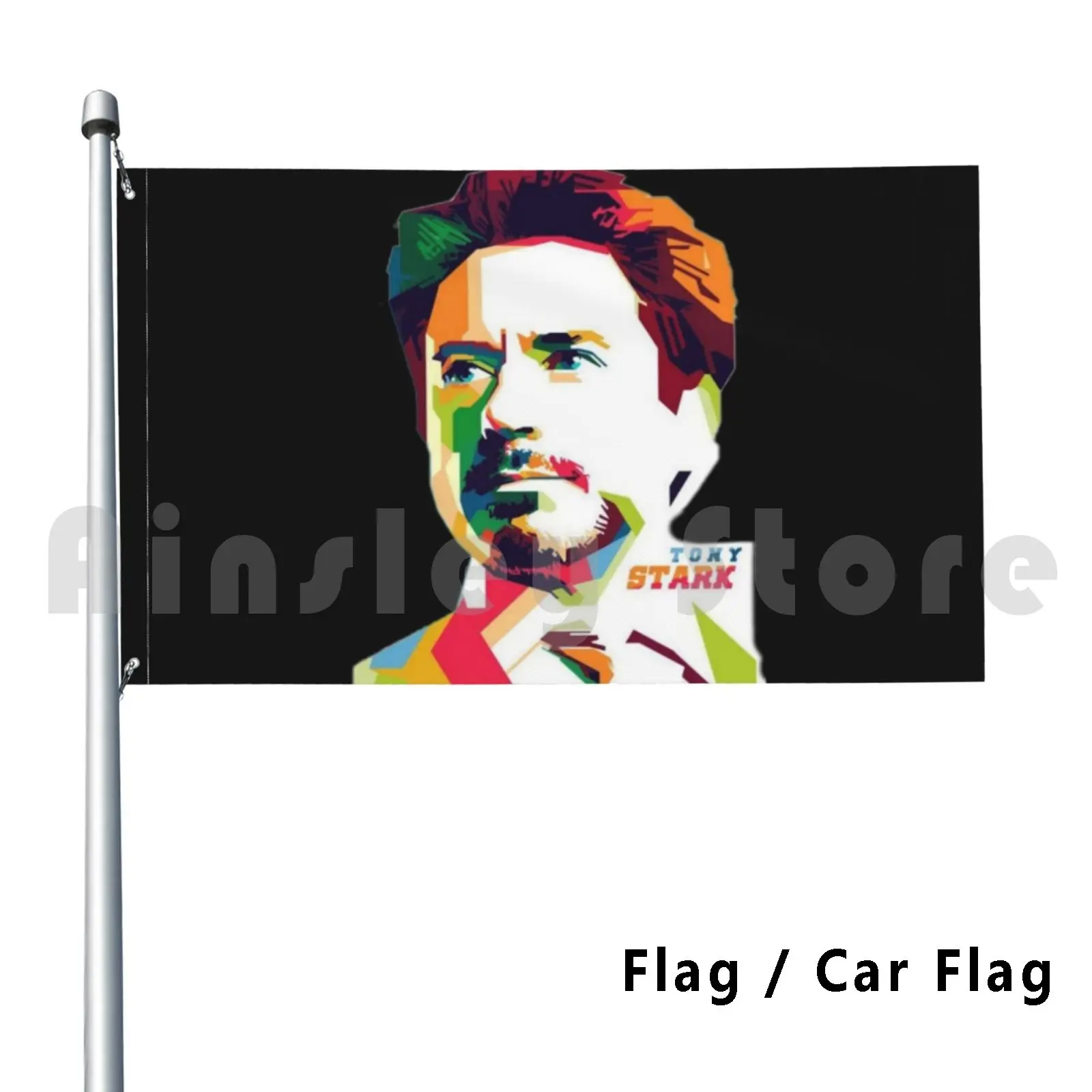 Tony Stark Art Outdoor Decor Flag Car Flag Tony Stark Arc Reactor Superhero Robert Downey Jr Stark Industry Hero