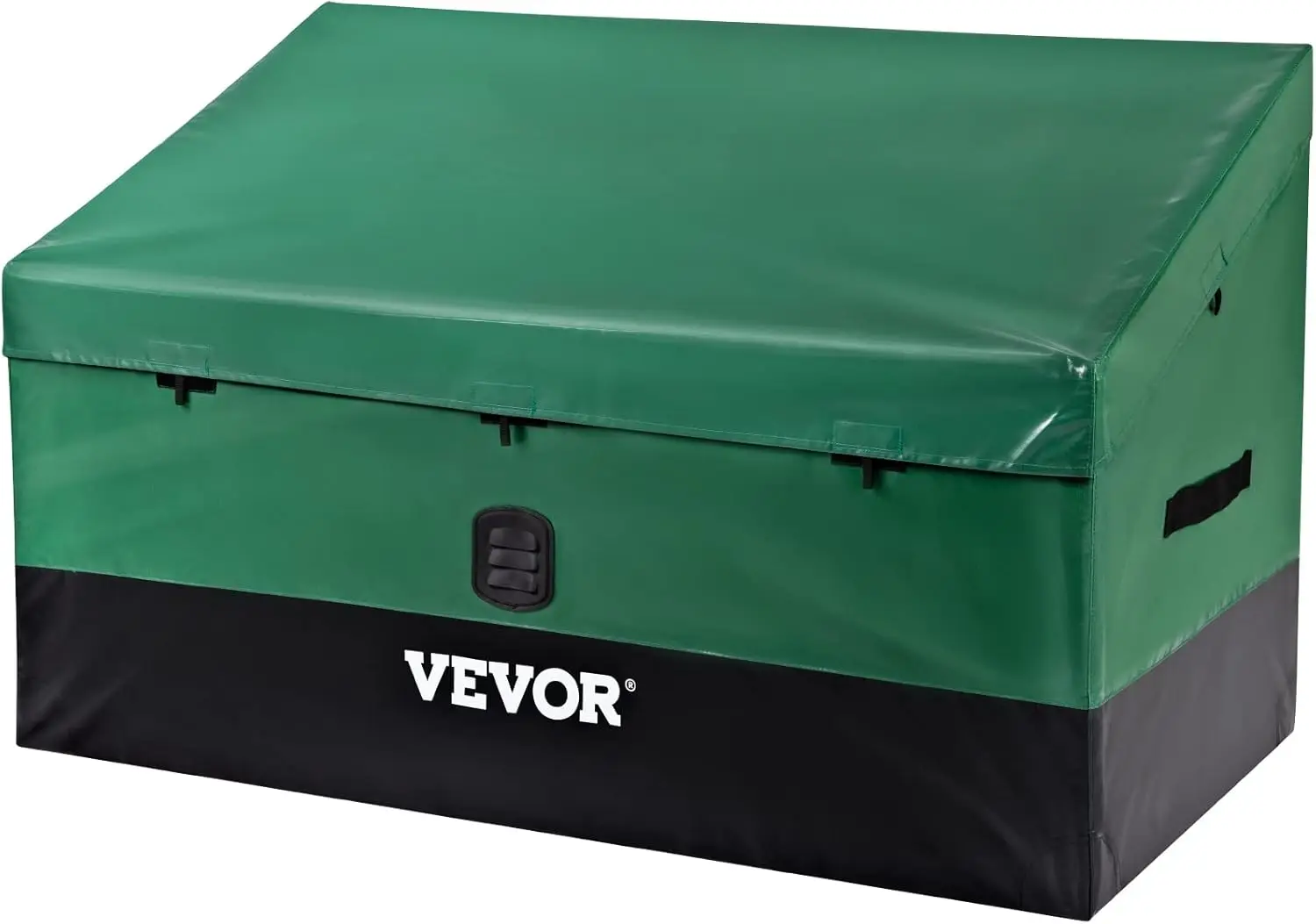 

Outdoor Storage Box 150 Gallon Waterproof Deck Box with Galvanized Frame for Camping Garden Poolside Yard, Black & Green