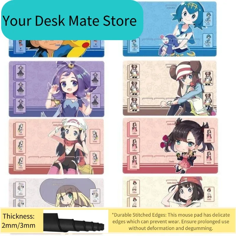 Anime Kawaii Pokemon PTCG Single Player Battle Card Pad Girl