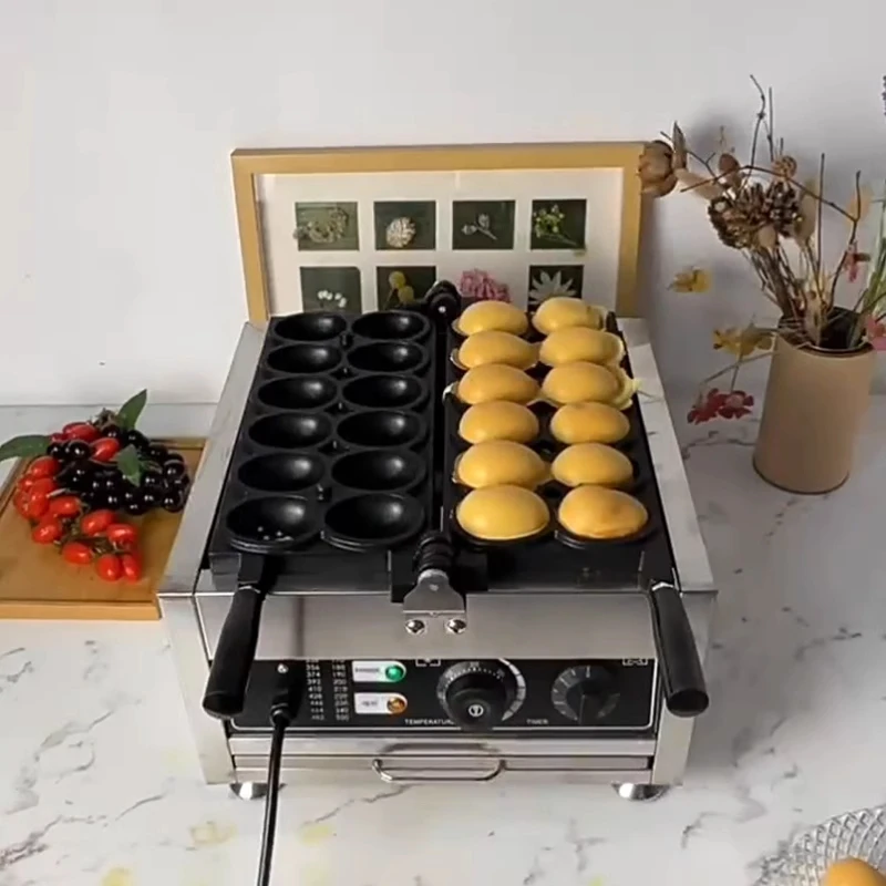 الكهربائية التجارية 12 ثقوب البيض كرة فقاعات صانع الوافل 220 فولت معدات الوجبات الخفيفة ابتسامة البيض شكل الهراء صانع
