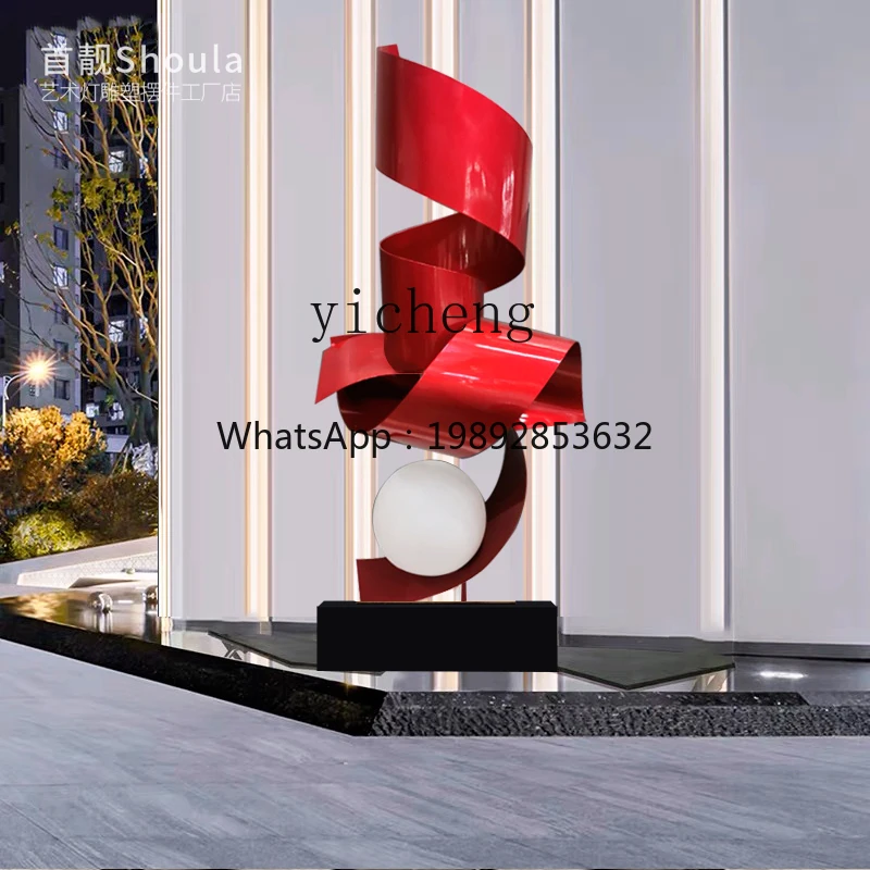 BB  hotel decoration floor-to-ceiling ornaments Modern large-scale abstract metal sculpture artwork decoration