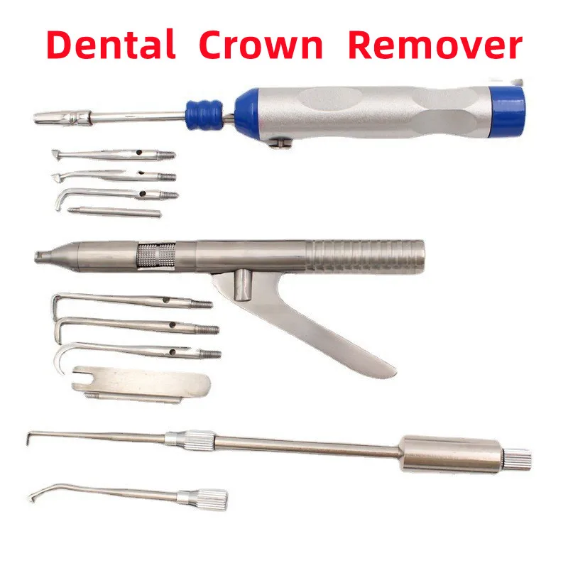 Dental Automatic/ Manual Teeth Crown Remover Adjustable 4 Shifts Crown Remover Stainless Steel Lab Teeth Restoration Tool tandorio nh35a date polished 36mm 39mm automatic watch for men sunburst dial rubber strap green luminous screw crown