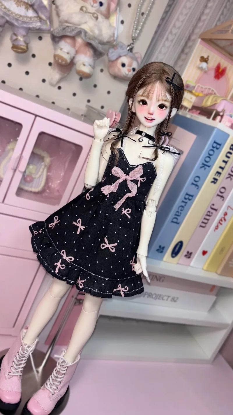 New Japanese Style BJD Doll Outfit Strap Dress Dolls Accessories Handmade Lolita Costume For 1/4 1/3 Ball Jointed Doll Clothing