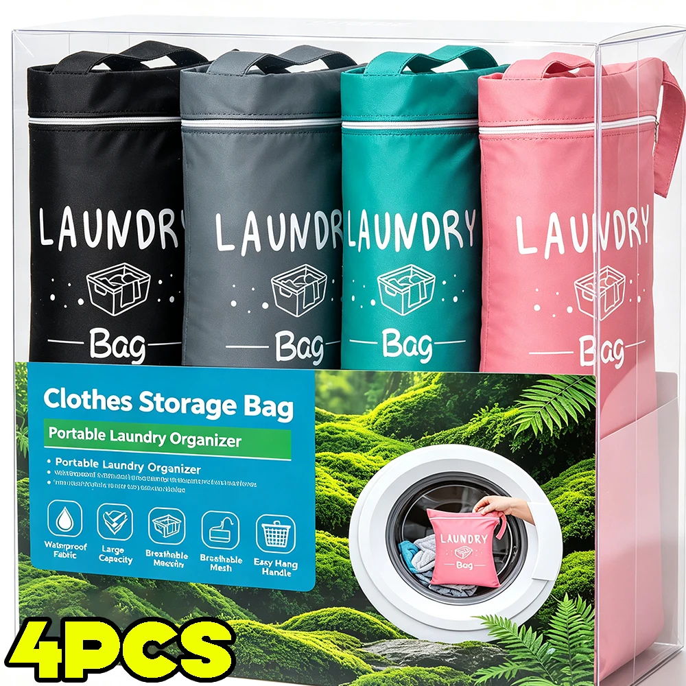 4/1PCS Large Waterproof Wet Dry Travel Laundry Bag with Handles Portable Beach Bathing Suit Storage Oxford Cloth Sack Zippered