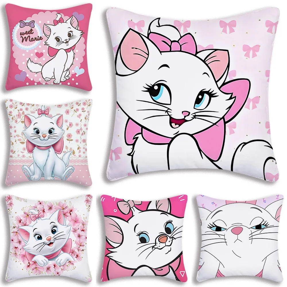 

Lovely DisneyS Marie Cat Pillow Covers Cartoon Sofa Decorative Home Double-sided Printing Short Plush Cute Cushion Cover