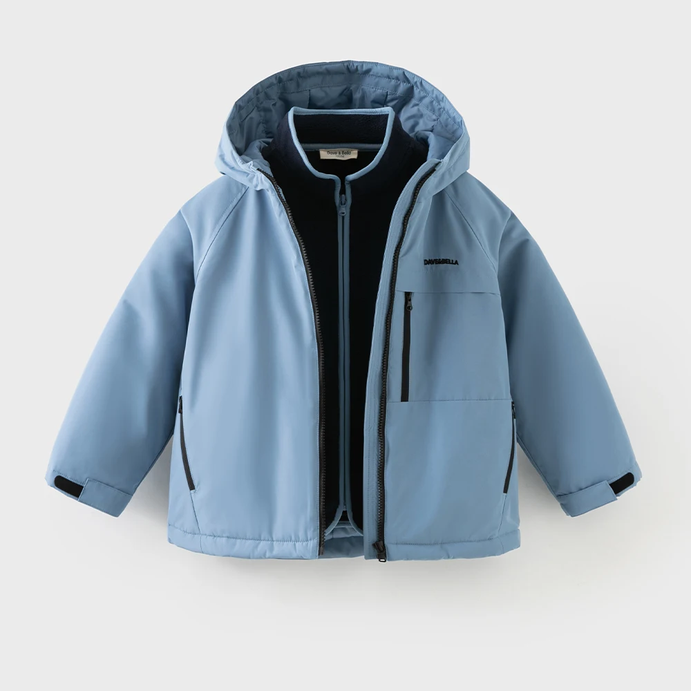 Dave Bella Boys 2pcs Winter Cotton-padded Jacket Set Children Thicken Warm Coats Waterproof Outwear Clothes DK4263577