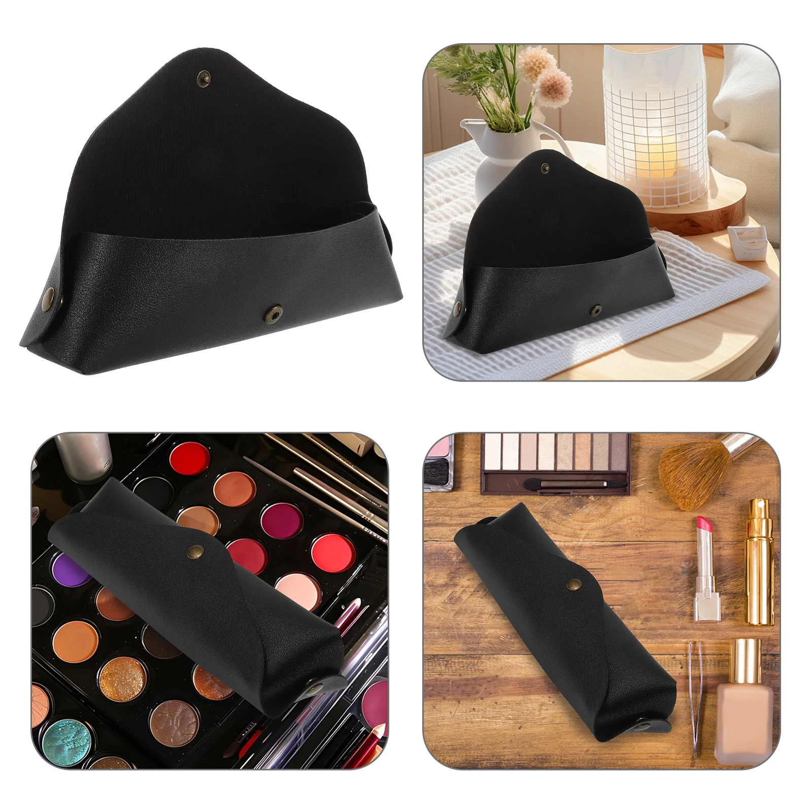 

Makeup Brush Pouch Beige Small Travel Bag Organizer For Artists Students Compact Storage Case Pen Pencil Holder