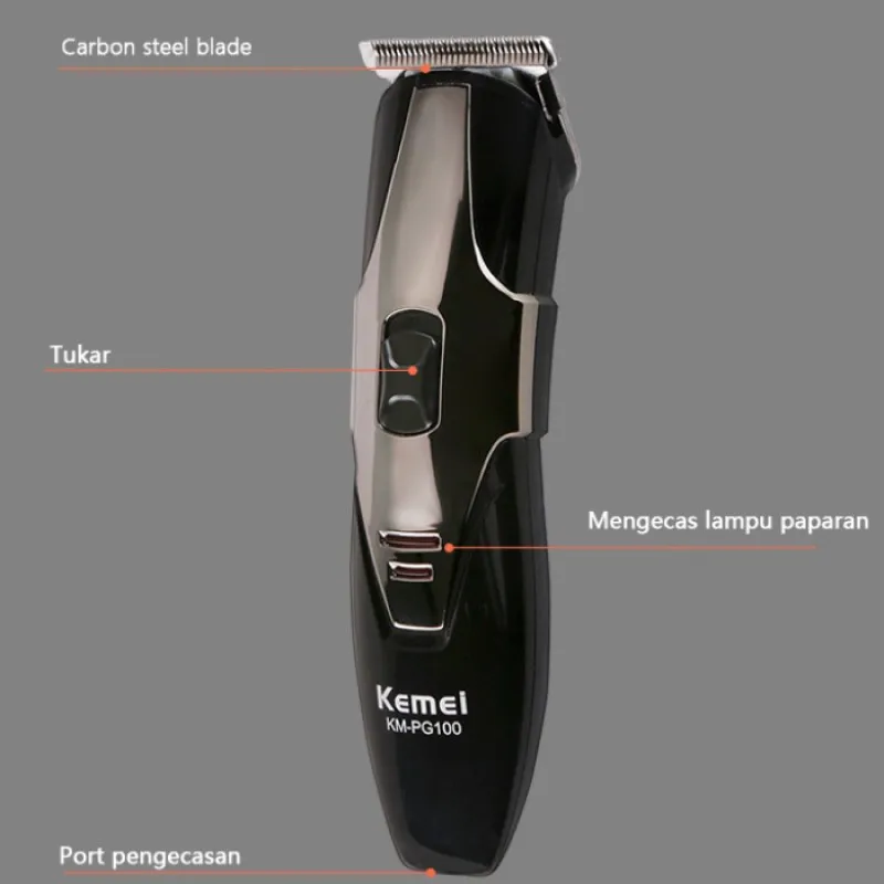 Профессиональная машинка для стрижки волос Kemei, беспроводная, регулируемая, встроенная литиевая батарея, перезаряжаемая машинка для стрижки волос