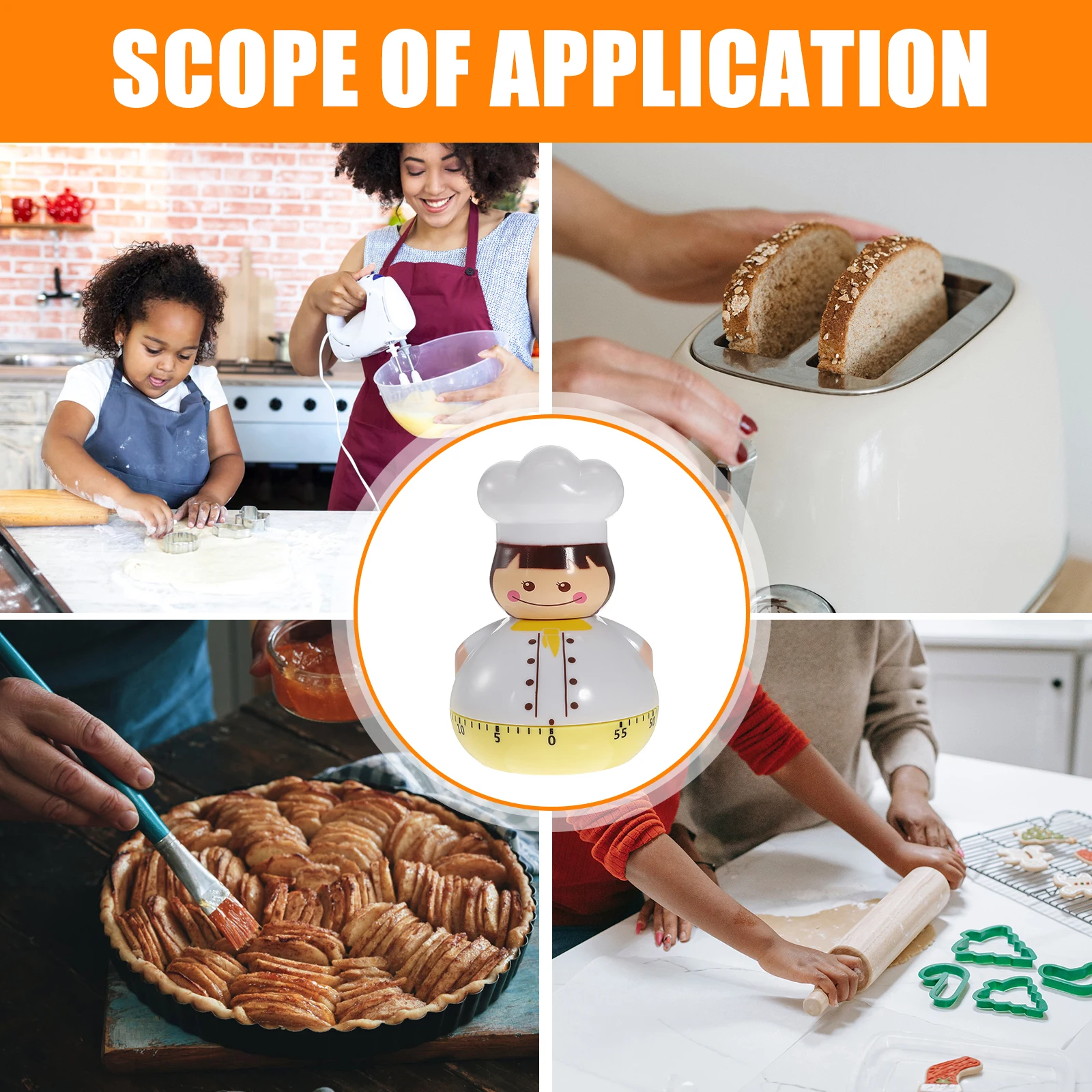 

Kitchen Countdown Mechanical Cooking Kitchen Timer For Baking Mechanical Timer Frying Pancakes Cakes Yellow