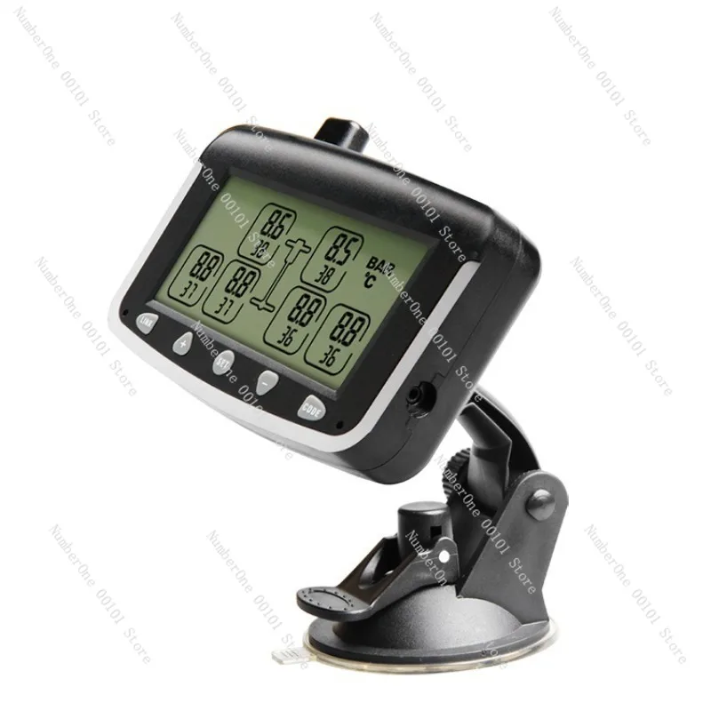 TPMS Tire Pressure Monitor System 6 Wheel Internal External Sensors Universal Digital Display Real Time Temperature Alarm
