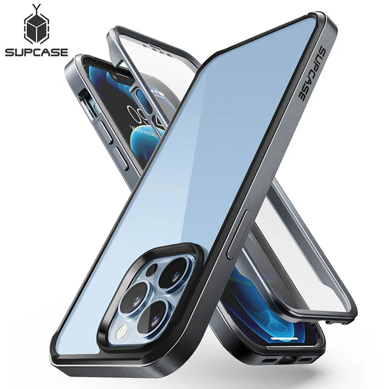 SUPCASE For iPhone 13 Pro Max Case 6.7 inch (2021 Release) UB Edge Pro Slim Frame Clear Back Case with Built-in Screen Protector