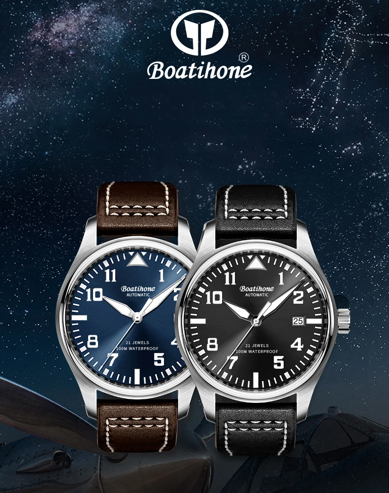 Boatihone 10ATM Diver Automatic Watch for Men Mechanical Wristwatch Super Luminous Sapphire Lens Sport Watch Men  Japan Movement