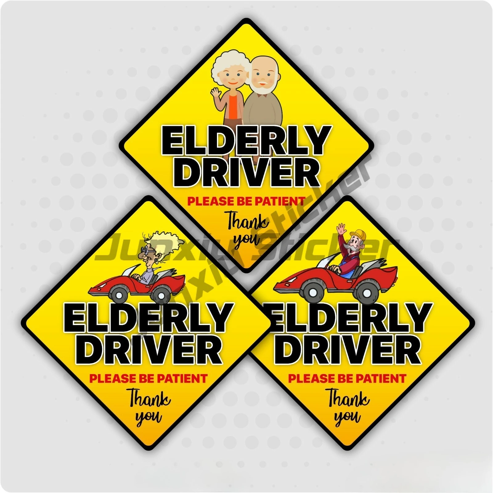 

Elderly Driver Funny Car Stickers - Baby on Board Self-Adhesive Vinyl Signs