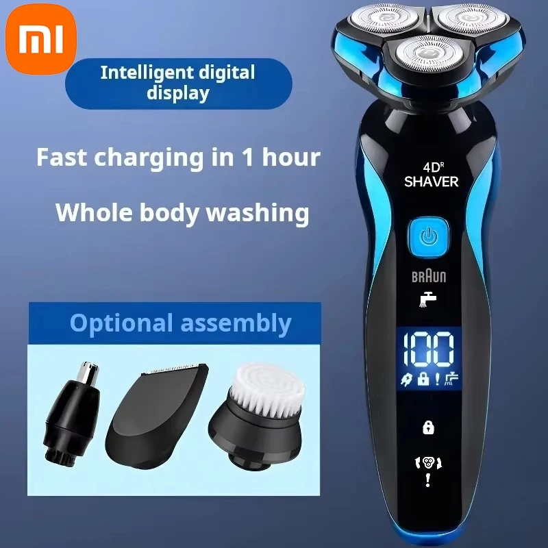 Xiaomi Electric Shaver 4D For Men Electric Hair Clipper USB Rechargeable Professional Hair Trimmer Hair Cutter Wet-Dry Use