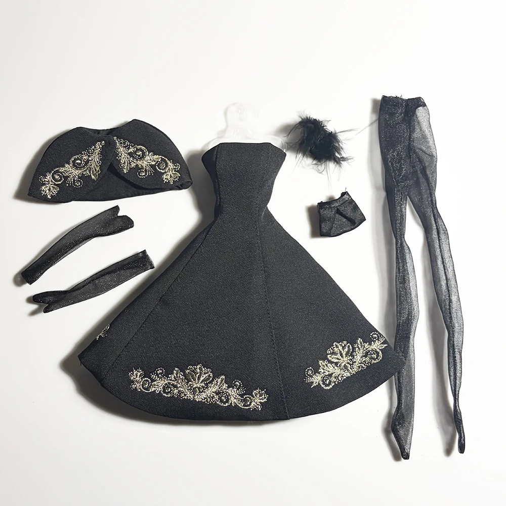 32cm Supermodel Doll Clothes Suit Black Classic Dress Accessories Set Princess Girls Dress Up Outfit DIY Limited Collector Gifts - view 2