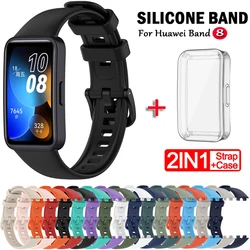 Huawei Band 8 için kayış ve vaka/Huawei Band8 bilek renk TPU Correa için band9 silikon Watchband bilezik koruyucu kapak