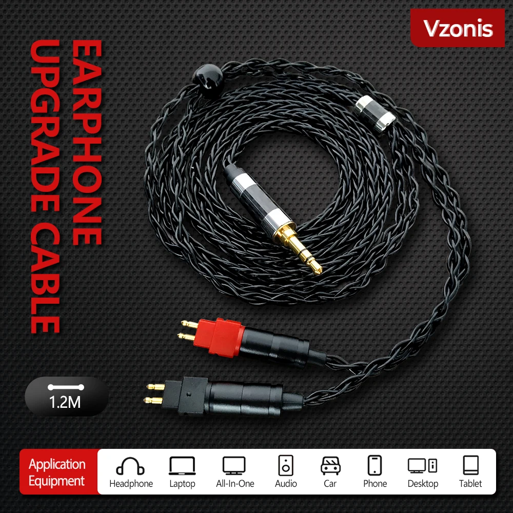 VZONIS – câble de mise à niveau pour écouteurs, 4.4mm, 3.5mm, 2.5mm, pour Sennheiser HD600 HD580 HD650 hd660 HD545, câble en cuivre plaqué argent