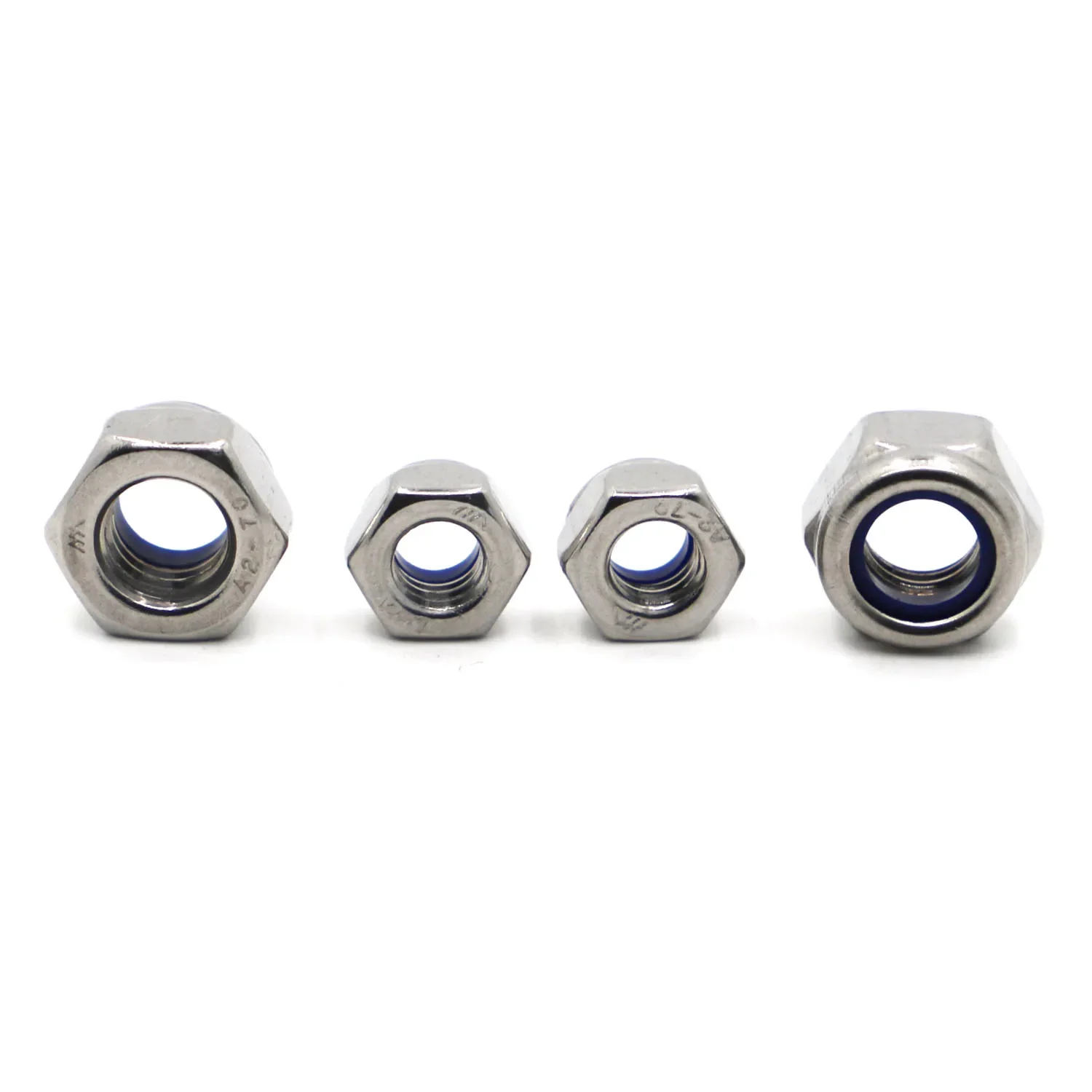 Nylon Lock Nuts M2 M2.5 M3 M4 M5 M6 M8 M10 M12 M14 M16 DIN985 304 Stainless Steel Hexagon Anti-Slip Automatic Lock Nut