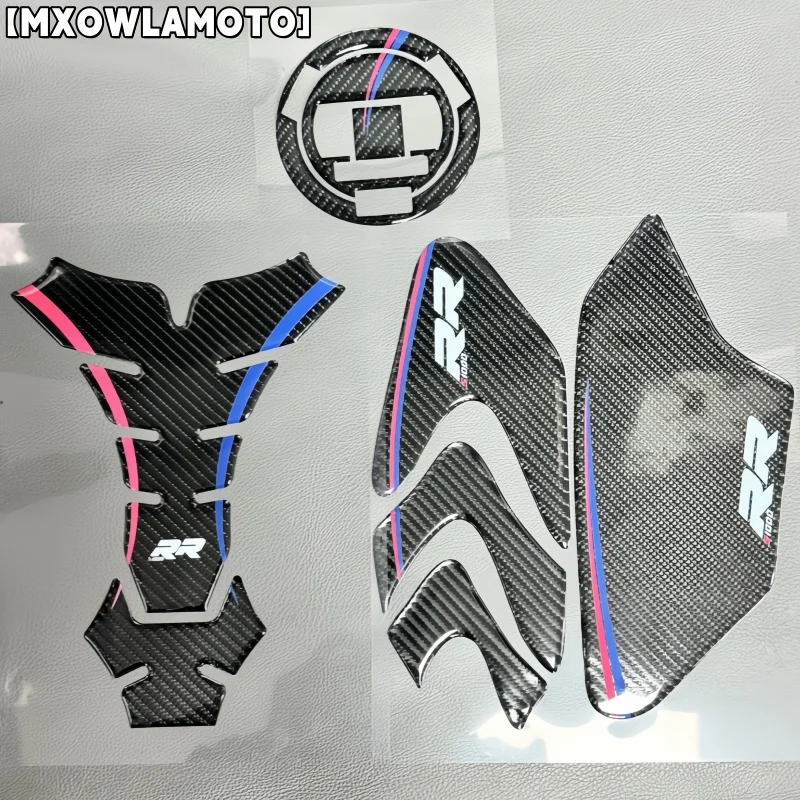 3D Carbon Fiber Tank Gas Cap Pad Filler Cover Sticker Decals for  HP2 SPORT 10-11/S1000R F650GS S1000RR