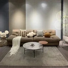 طبقة أولى مصممة بسيطة، أريكة جلدية مستقيمة الصدر من جلد البقر