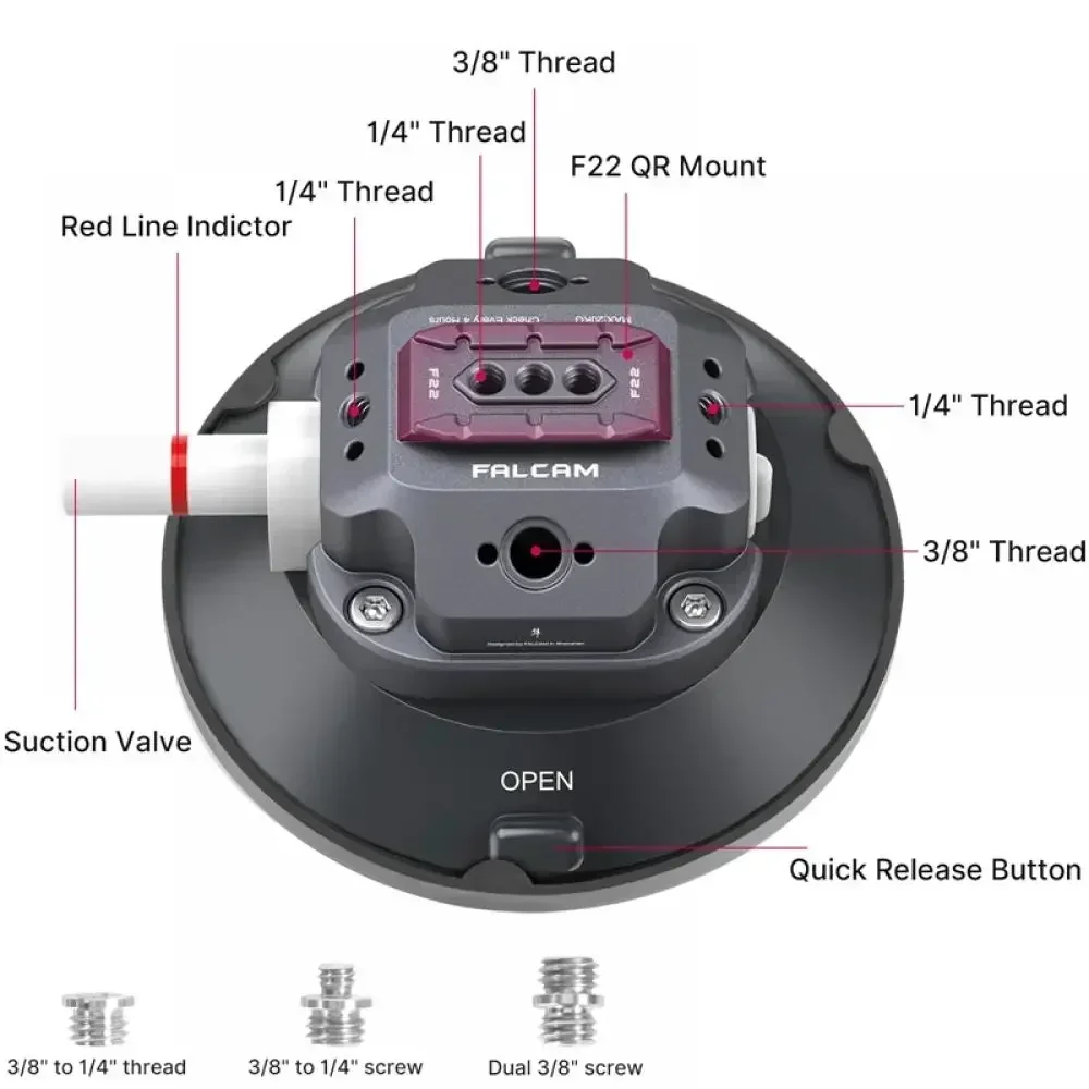 FALCAM F22 & F38 2567/2568/2822 كاميرا سريعة الإصدار شفط جبل حامل الكأس حامل قوس لكاميرا Gopro DSLR شفط كوب #3