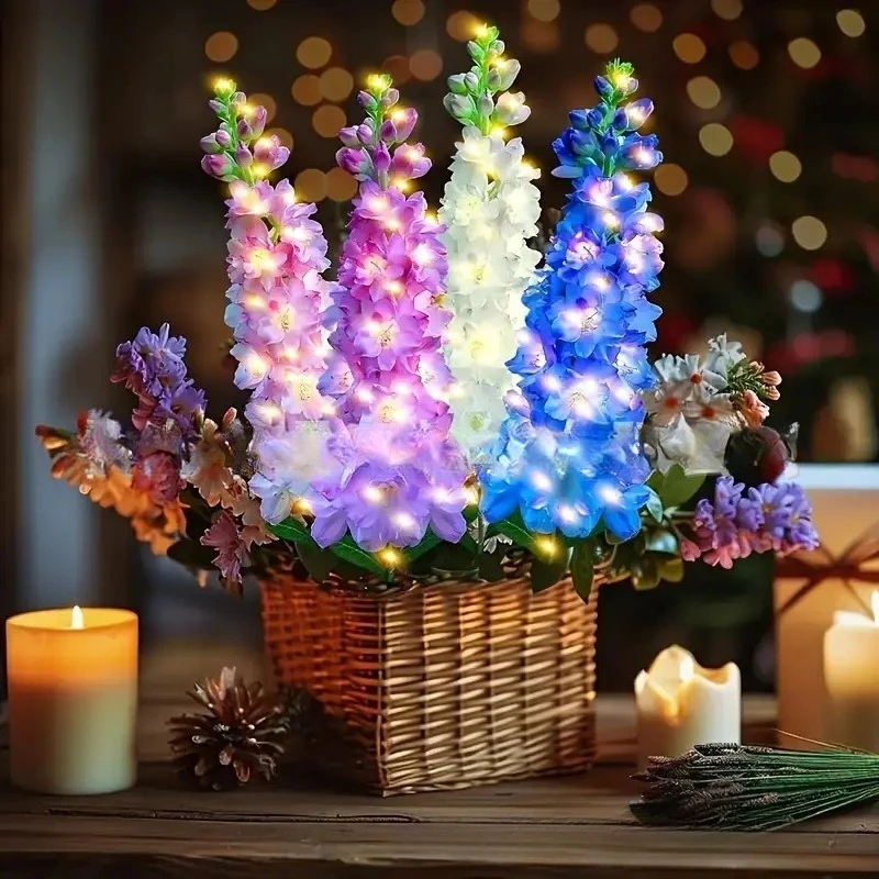 Solar LED Flower Stake Lights, Hyacinth/Dandelion/Spider Lily/ Waterproof Lawn Lamp, Garden Landscape Pathway Decor Lights