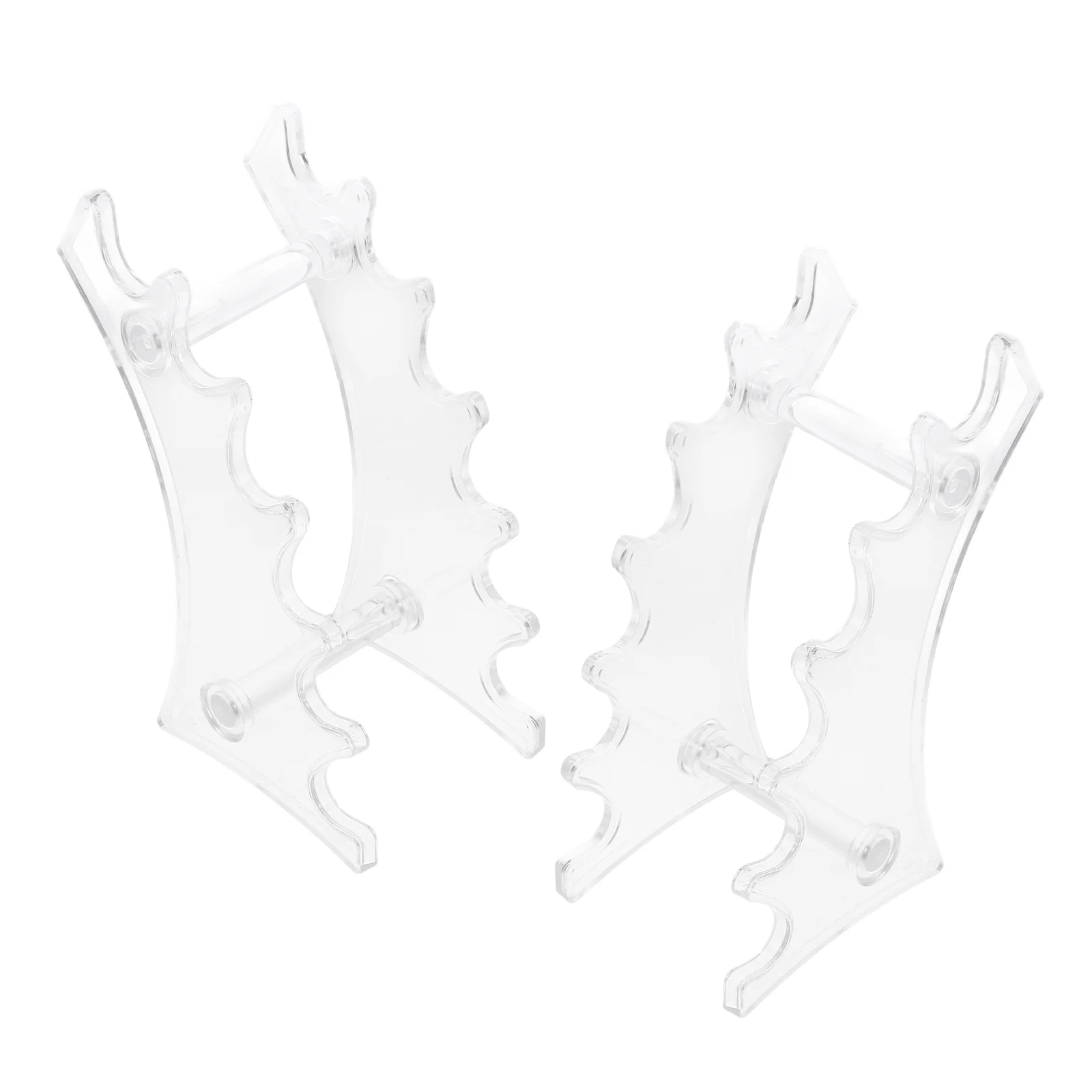 

2pcs Transparent Plastic Pen Holder Detachable Fan-Shaped Stationery Storage Rack For Eyebrow Pens Cosmetics Display Stand