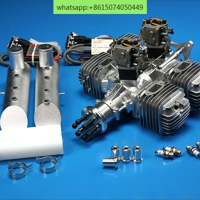 

DLE222 aircraft model engine, four cylinder, two stroke side exhaust, natural air cooling, manual start, 222CC displacement