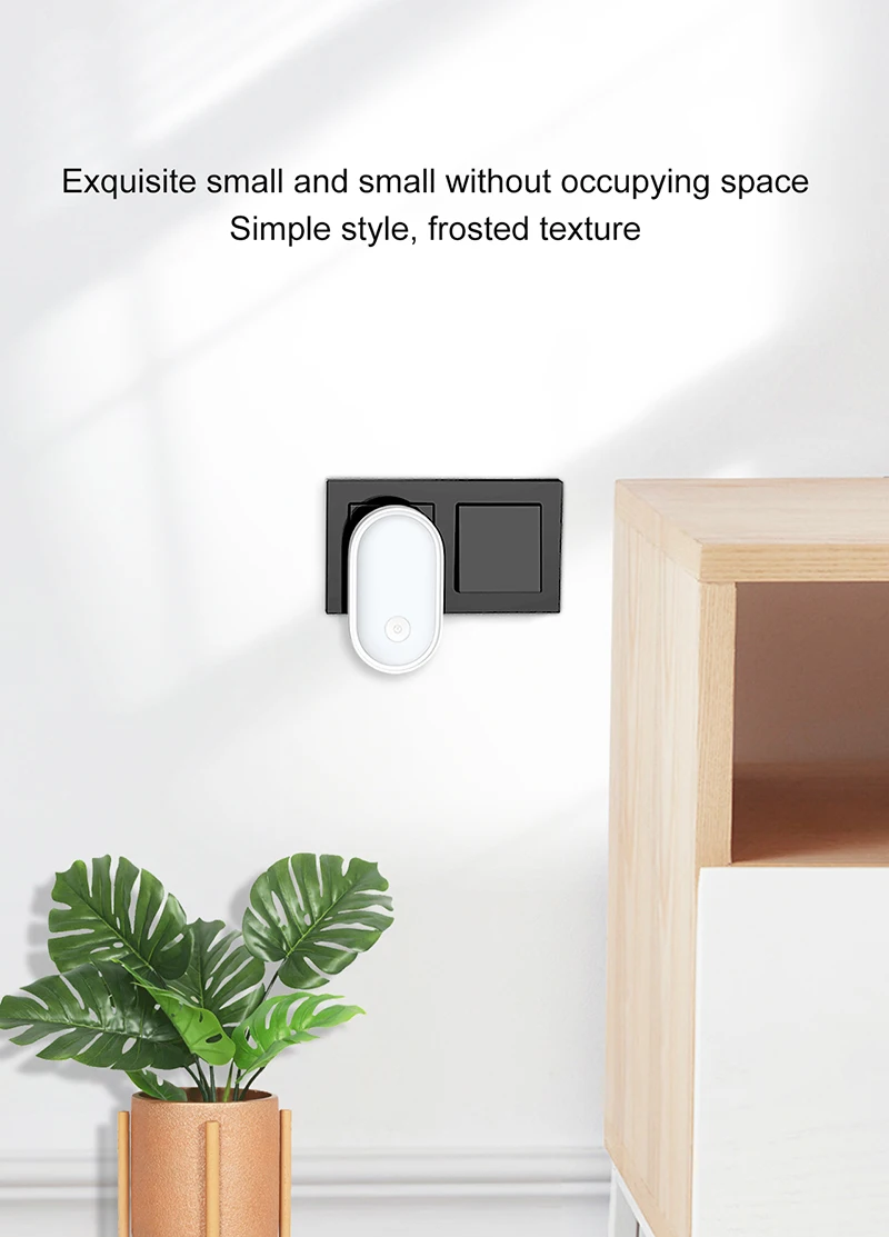LED Night Light Wall Lamp EU Plug Light Control Induction Energy Saving Environmental Protection Bedroom Lamp Home Decor Q