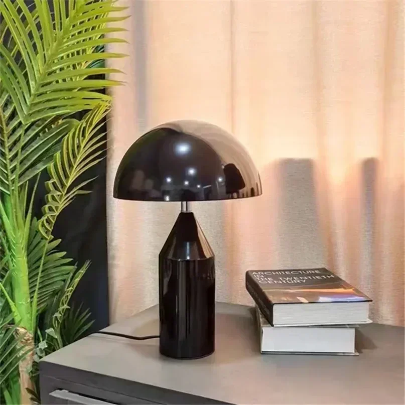 Oluce Atollo Lamp Black White Gold Creative Mushroom Metal for Bedroom Study Living Room Decoration  Bed Side