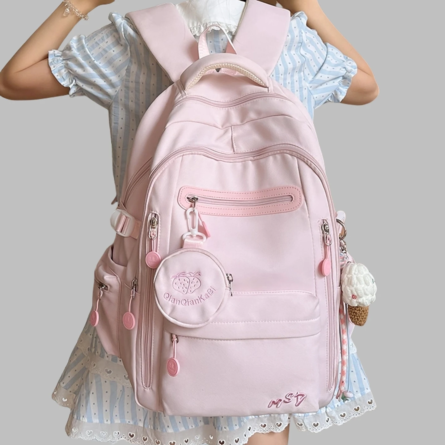 Spine Protection School Backpack Large Capacity Casual Travel Dual Shoulder for Junior High Students Korean Simple