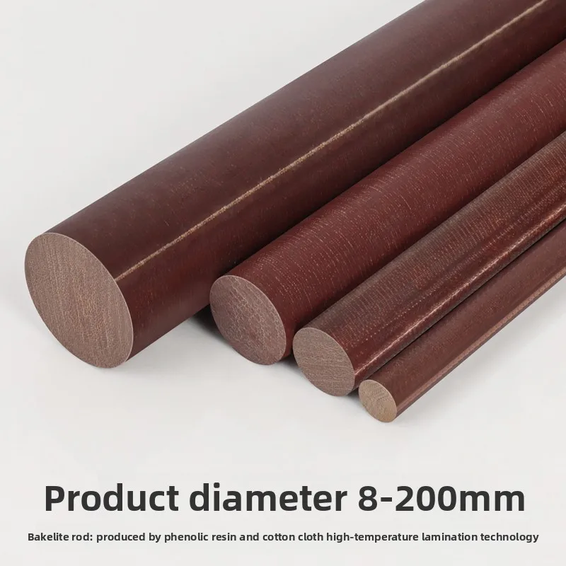 Bakelite Rod Insulation High Temp Resistant Phenolic Resin Laminated Cloth Rod Solid Round Column Diameter 8 200mm