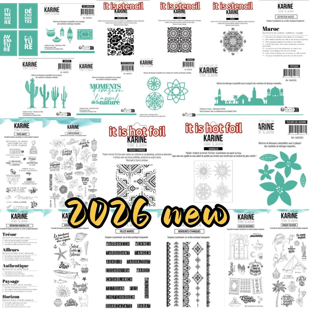 Nouvelles matrices de découpe métalliques Square 2026 pour scrapbooking, artisanat papier, cartes faites main, albums et découpeuse d'art perforé