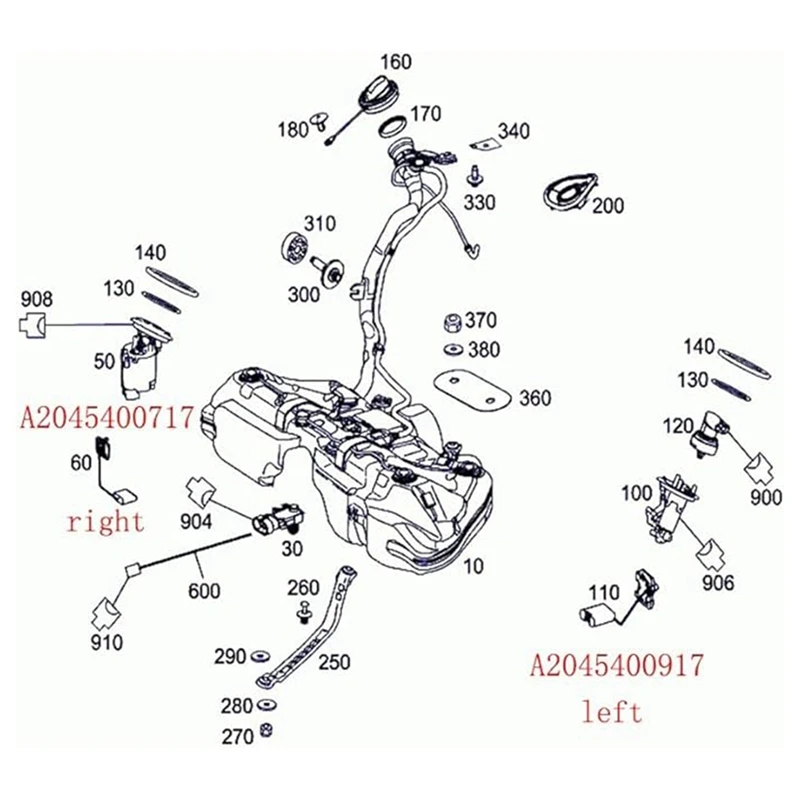 1 Piece Fuel Tank Oil Level Sensor A2045400917 2045400917 Auto Parts Black & Silver For Mercedes Benz W204 W212 X204