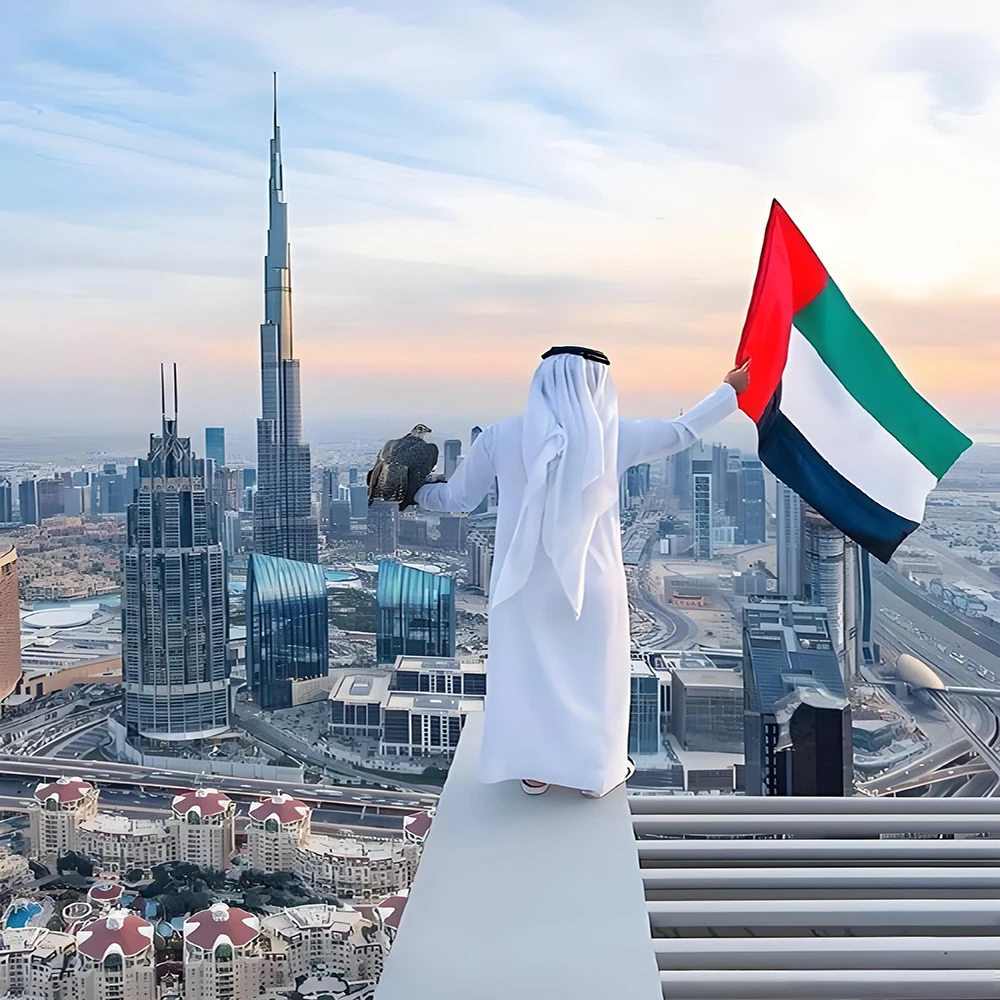 UAE National Flag, Polyester Hanging Banner for Patriotic Pride, Easy to Hang, Events and Gatherings, 90x150 cm