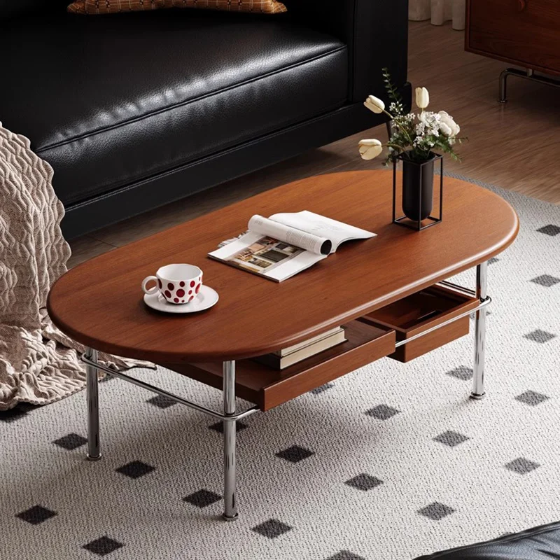 

Oval Metal Legs Coffee Table Trendy With Drawers Unique Glamour Coffee Table Simple Nordic Coffee Table Living Room Furniture