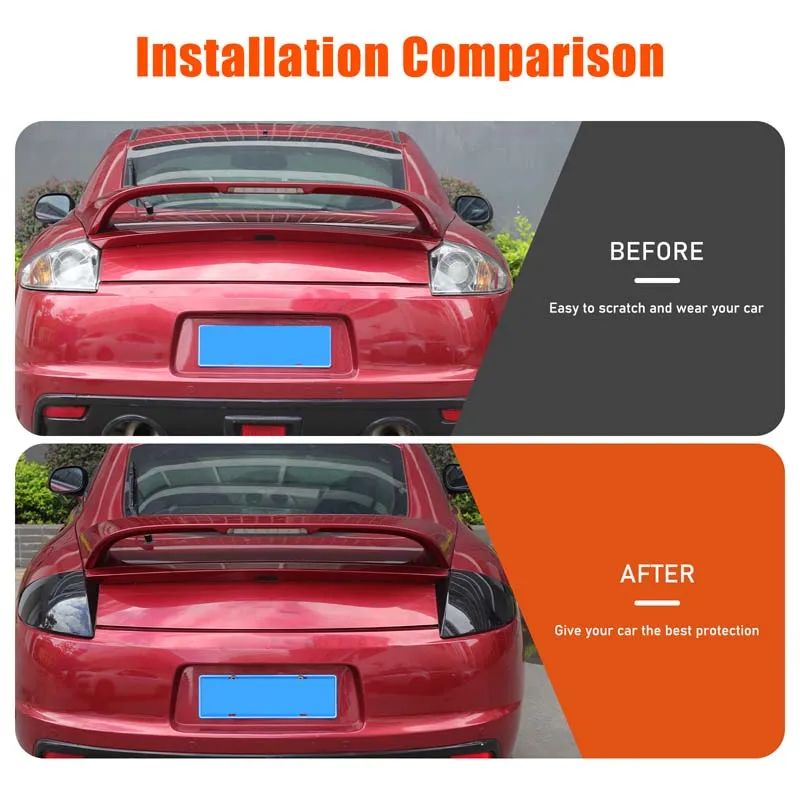 

ABS Black For Mitsubishi Eclipse 2006-2011 Car taillight decorative cover sticker car exterior protection accessories 2Pcs