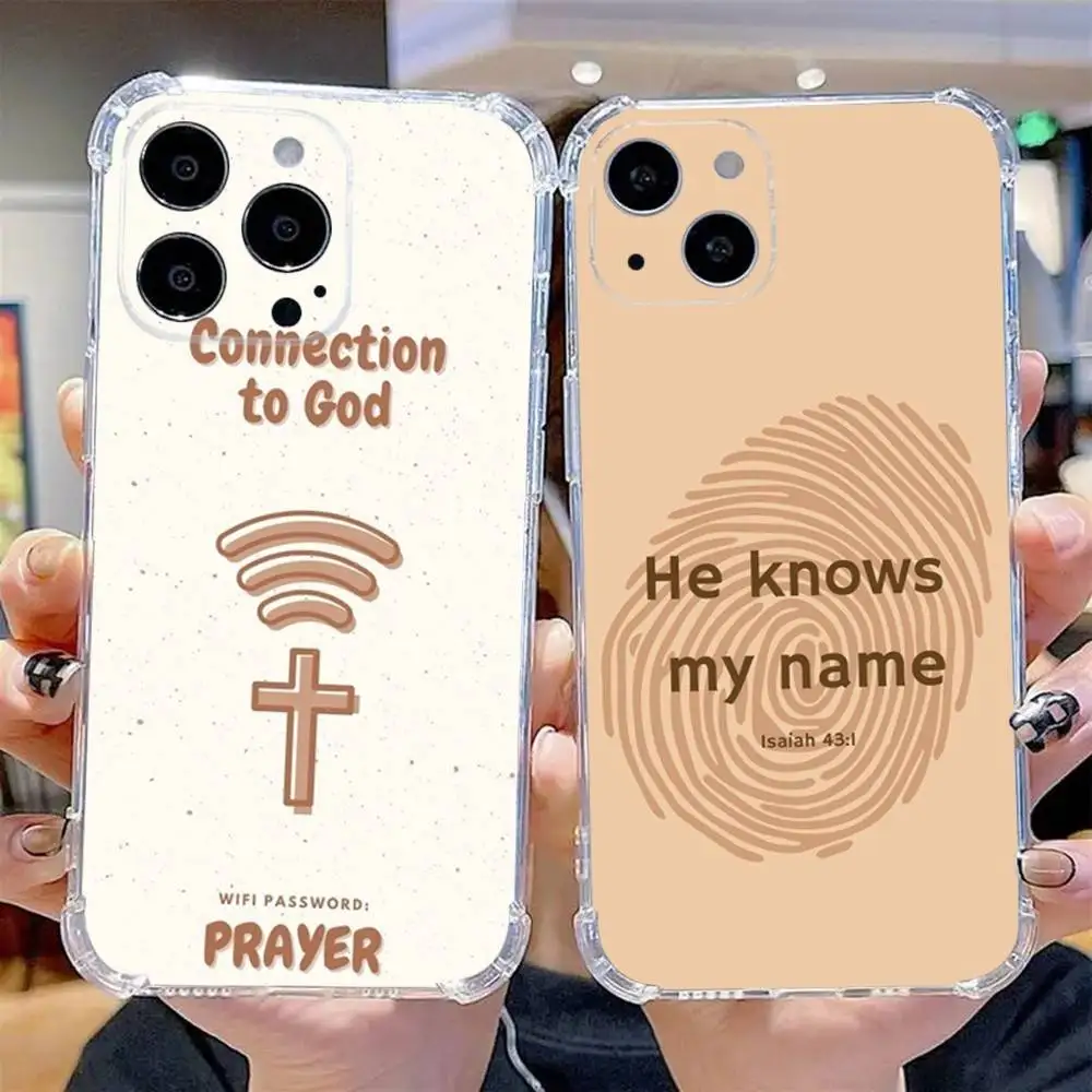 

Bible Verse Jesus Christian Phone Case For iPhone 16,15,14,13,12,11 Pro,Max,Plus,X,XS,XR,SE,Mini Transparent Silicone Soft