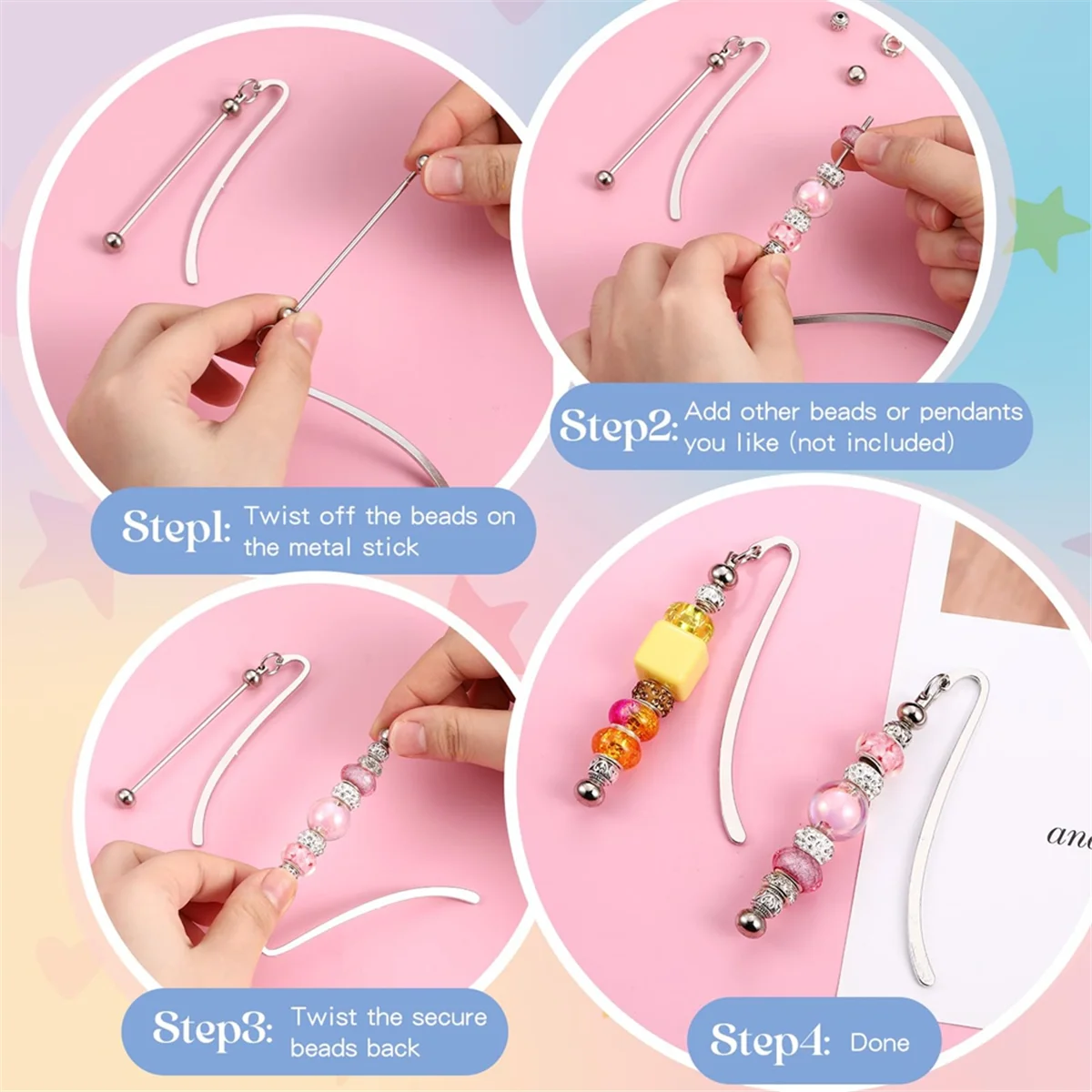 Exceptional 20 Pcs Beadable Bookmarks DIY Metal Blank Bar Bookmark Silver for Beads Modern Beaded Bookmark Craft Jewelry Pendant