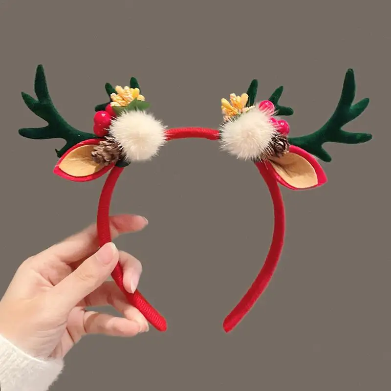 Christmas Reindeer Headband Photo Props Headpiece Supplies Holiday Headwear Hair Accessories For Party Favors Girls adults Kids