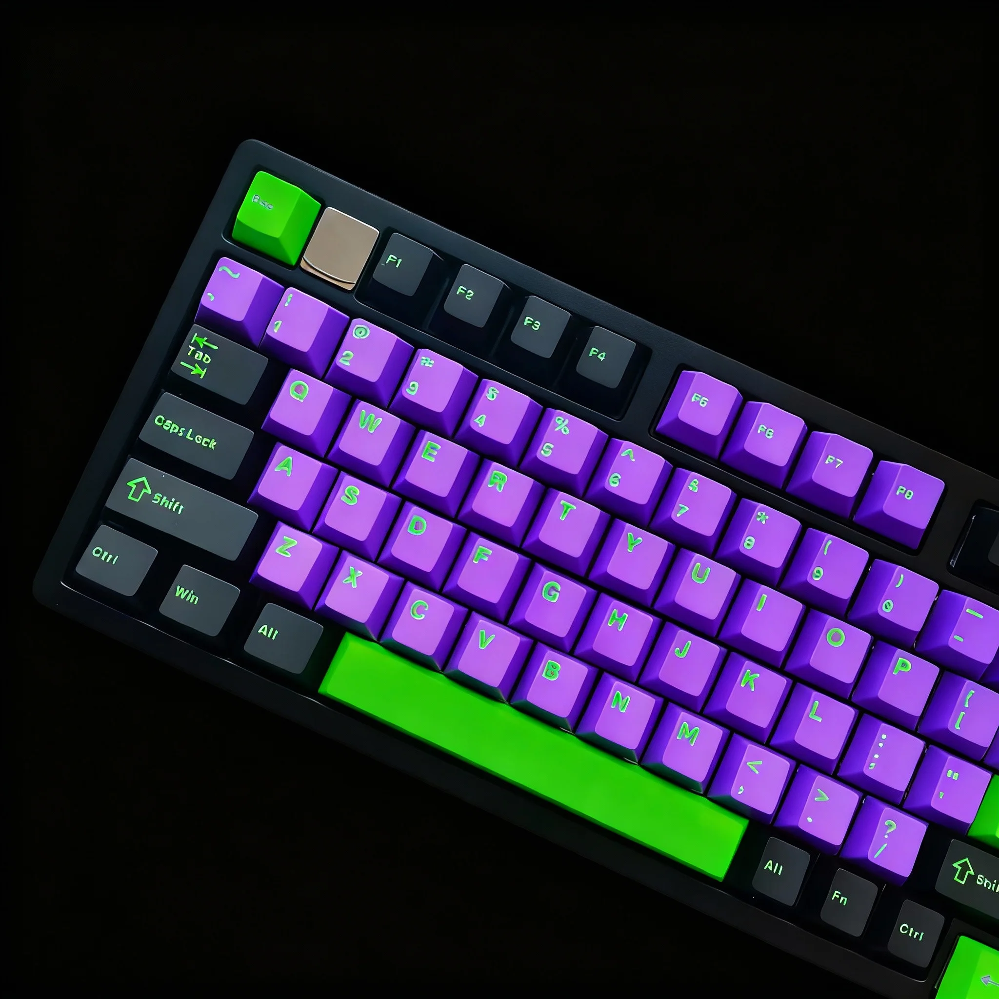 

126 клавиш Cherry Profile, колпачки для клавиш в минималистском стиле, фиолетовые колпачки для клавиш Double Shot PBT для переключателей Cherry Gateron MX, игровая клавиатура