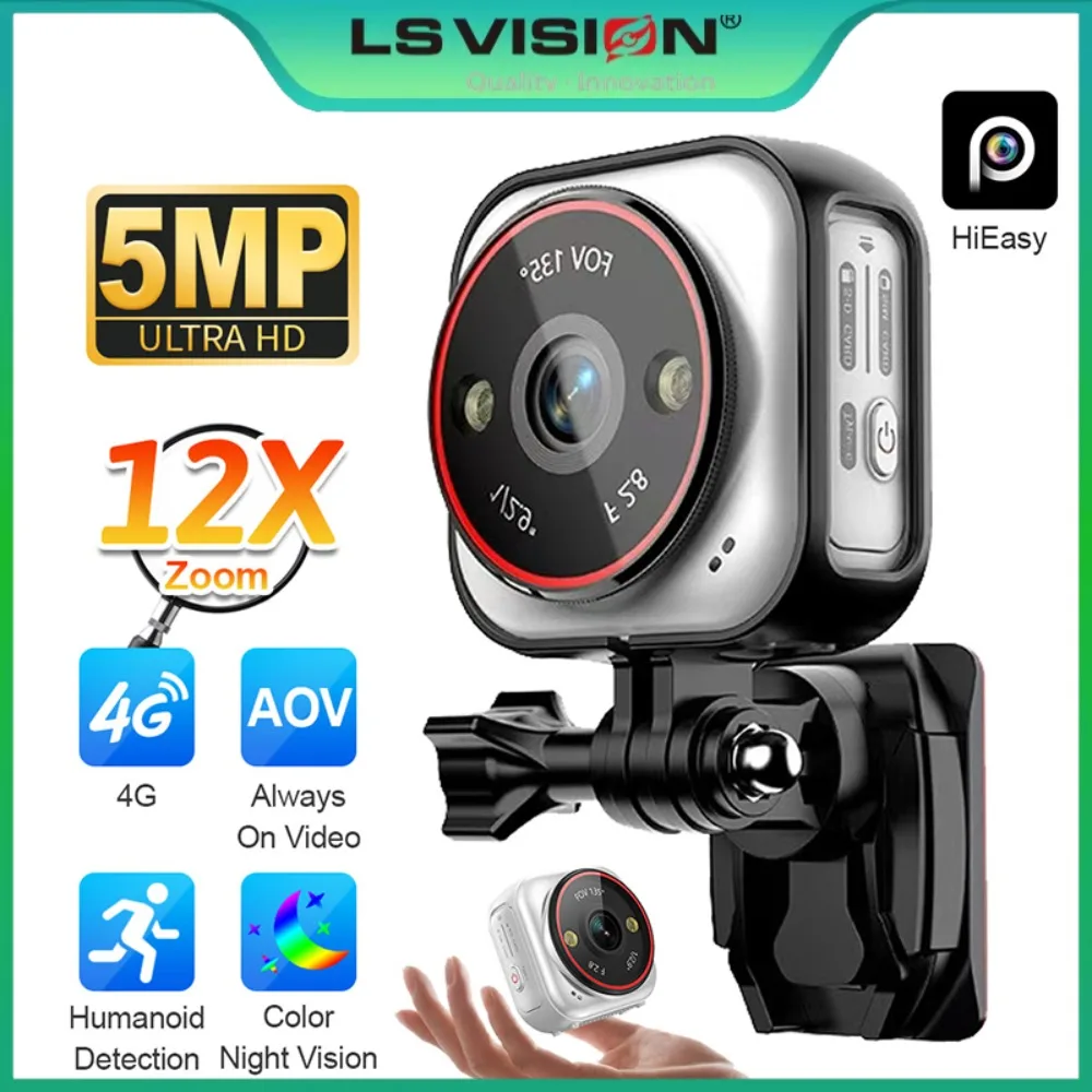 LS VISION 4G SIM Pocket Mini Wireless Camera Outdoor Surveillance Battery-powered Cameras AOV Recording Portable Recorder