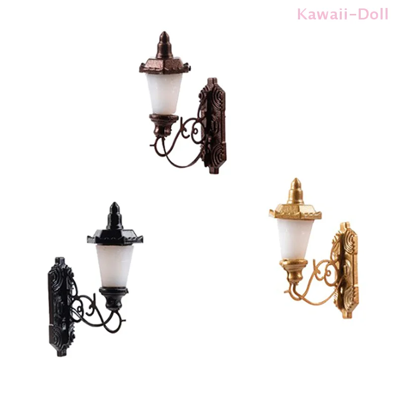 1Pcs DIY Micro LED Lamppost Wall Light Model 1:87 Miniature Landscape Architectural Layout Street Vintage For Railway