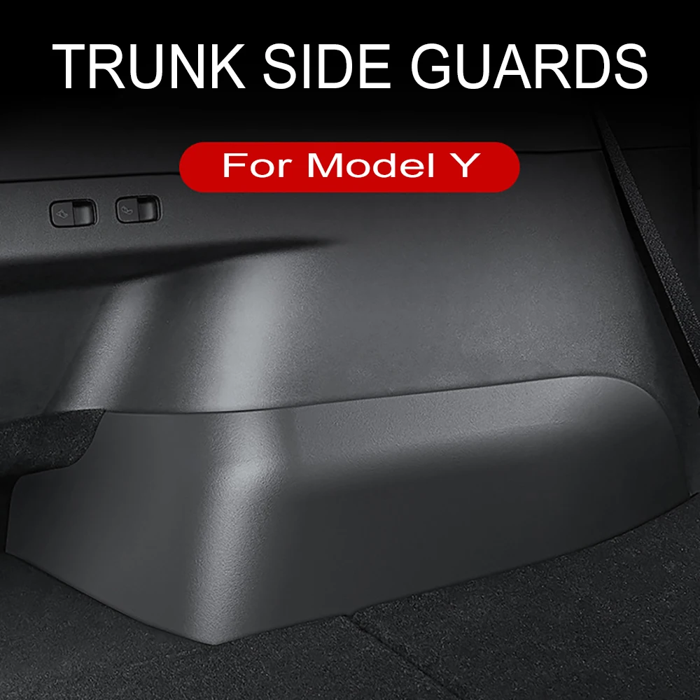 For Tesla Model Y 2019 ~ 2022 5-Seater Rear Trunk Protector Trunk Side Guards TPE Cover Fluff Surface Corner Protection Shell