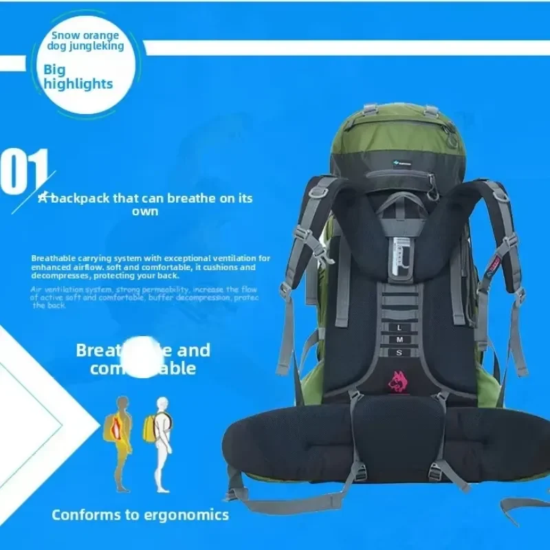 Outdoor Hiking Bag Waterproof Backpack Heavy Hiking Backpack Large Travel Mountaineering Bag 75+10L
