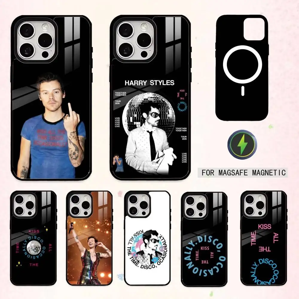 

H-Harry Kiss All The Time S-Styles Phone Case For iPhone17,16,15,14,13,12,11 Plus,Pro Max Magnetic For Magsafe Wireless Charging